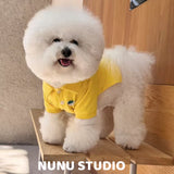 Load image into Gallery viewer, Pet Dog Polo Shirts - Breathable Cotton Shirt - Solid Yellow, Summer Pullover - Button Up Collar Polo for Small Dogs
