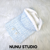 Load image into Gallery viewer, Blue Tweed fabrics coat (with hood)