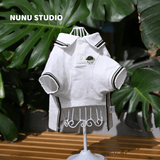 Load image into Gallery viewer, Pet Dog Polo Shirts - Breathable Cotton Shirt - White and Green, Summer Pullover - Button Up Collar Polo for Small Dogs