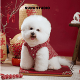 Load image into Gallery viewer, Red bunny ears tweed fabrics pet coat
